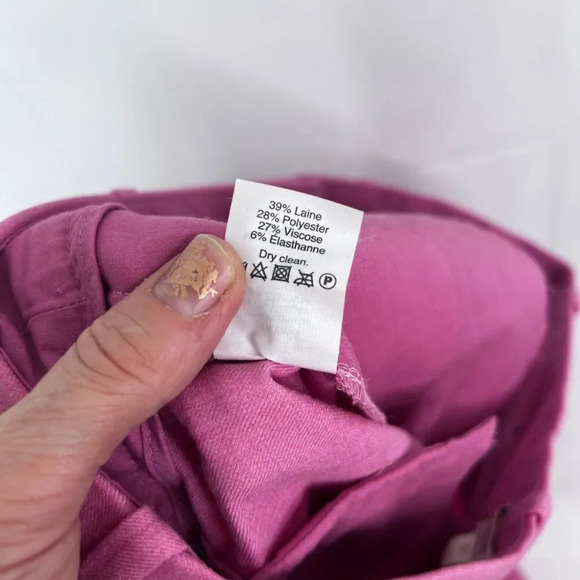 J Crew Stretch Pink Wool Blend Straight Leg Dress Pants Size 00 - Picture 10 of 11